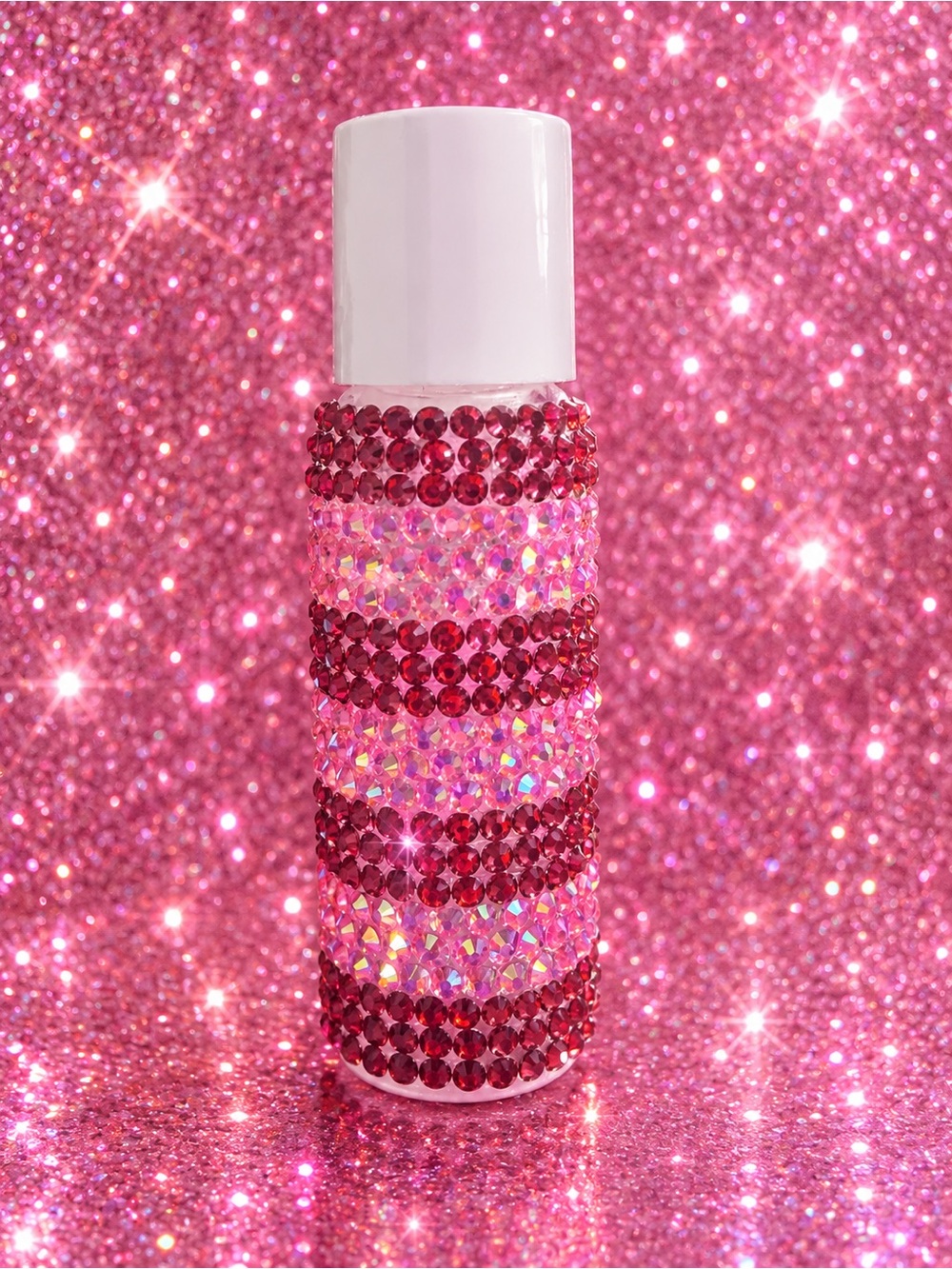 Pink Crystal Rhinestone Bottle plastic